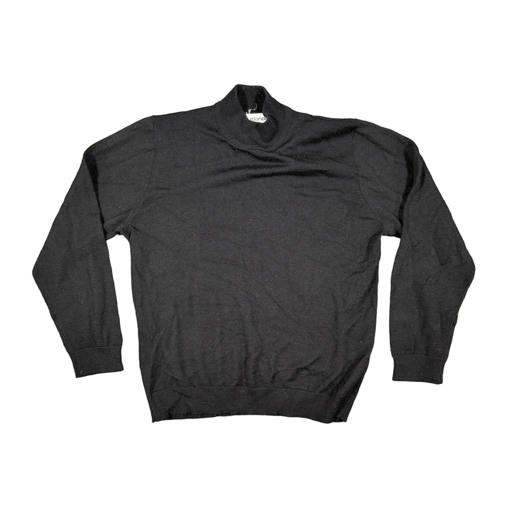 Outlander Vintage Black Mock Neck Sweater Mens XL Knit Solid Hong Kong